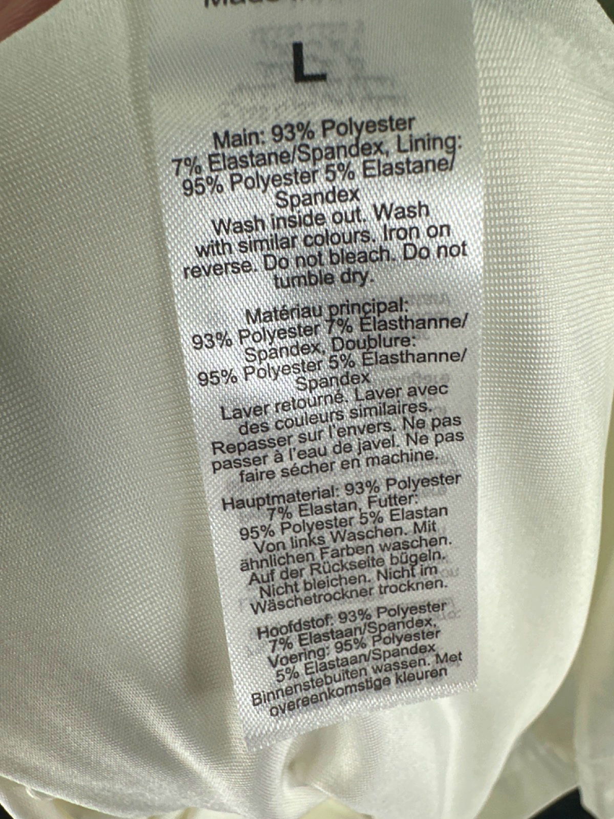 Karen Millen White Ruched Long-Sleeve Dress UK L