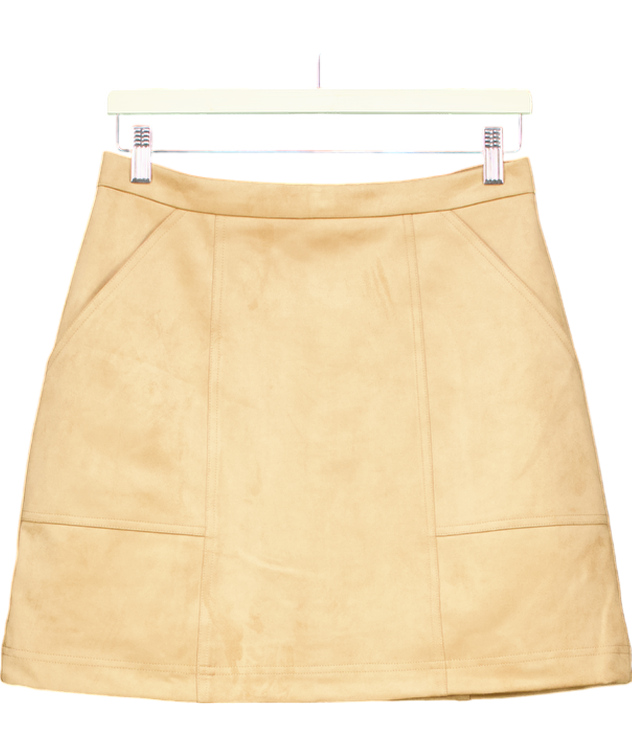 FOREVER NEW Beige Leah Faux Suede Mini Skirt UK 10