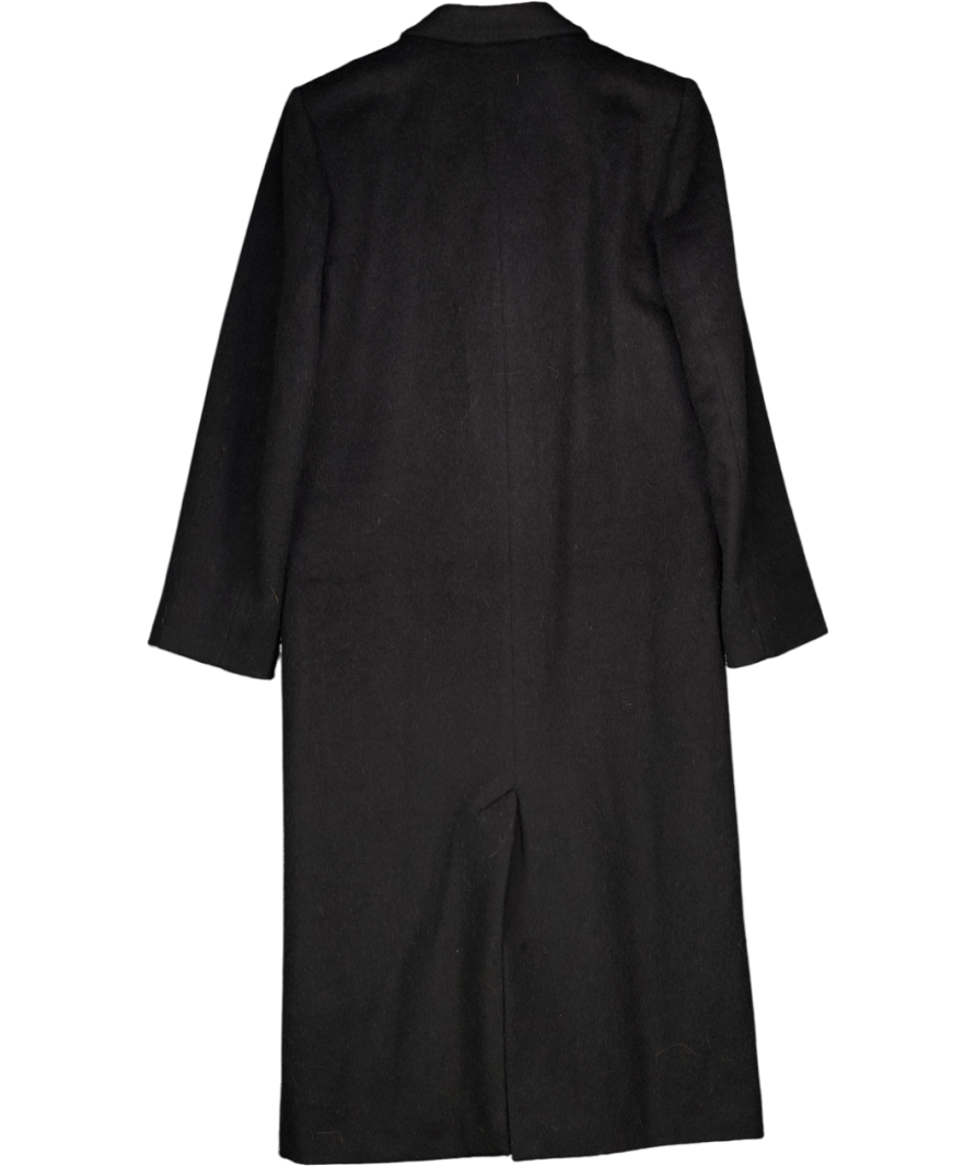 Almada Label Black Double-breasted Wool & Mohair Blend Coat UK S