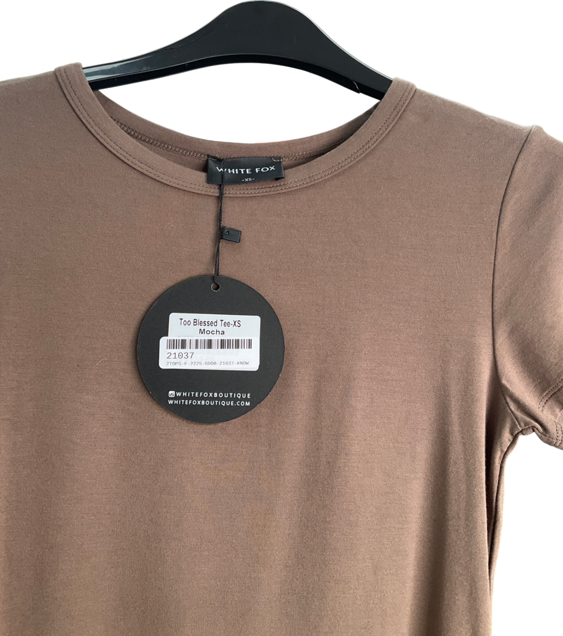 White Fox Brown Too Blessed T-shirt UK XS