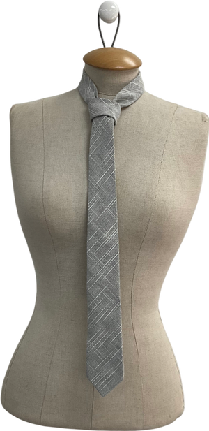 Topman Grey Linen Blend Tie One Size