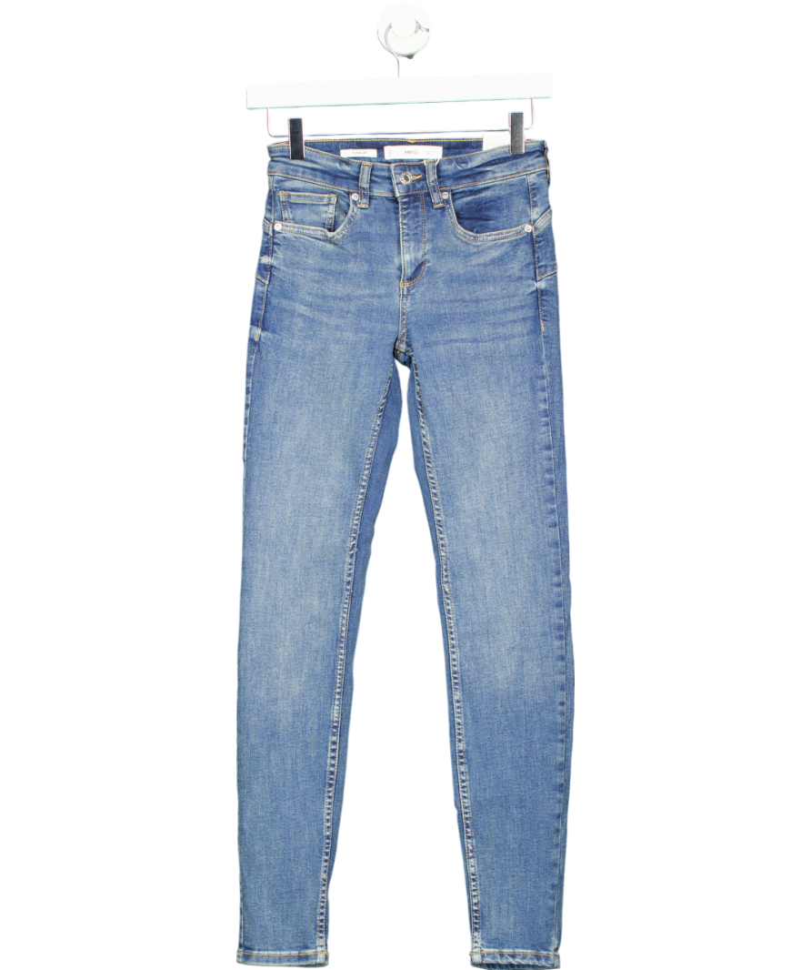 MANGO Blue Skinny Cropped Jeans UK 6