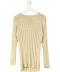 DieMODE Beige Oversized Ribbed Knit Sweater UK S