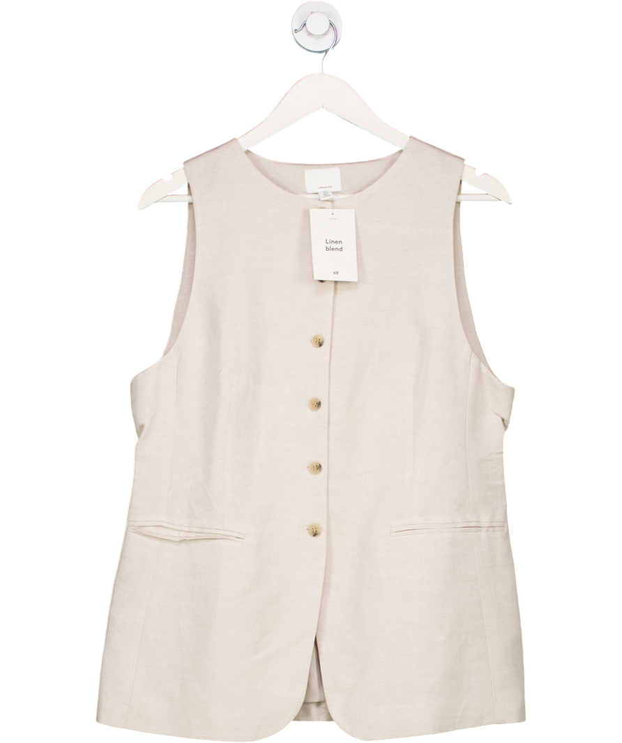 H&M Beige Long Suit Waist Coat UK 18