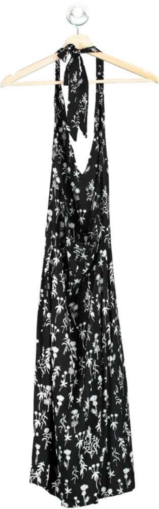Trendyol Black Floral Halter Maxi Dress UK 4
