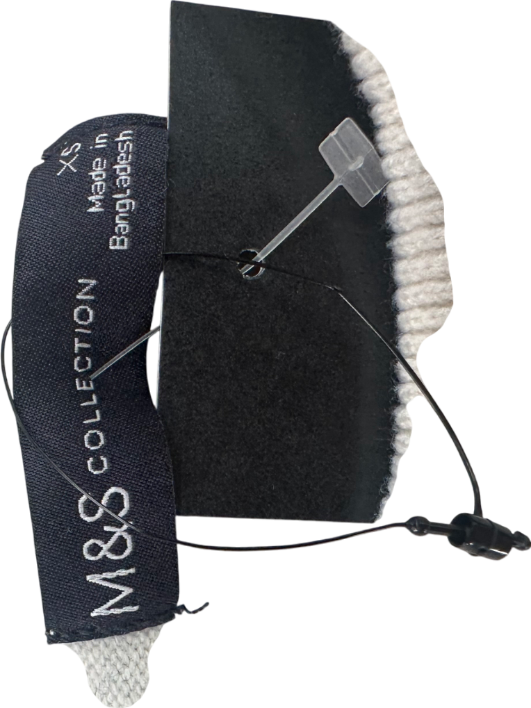 M&S Beige Crew Neck Cardigan UK XS