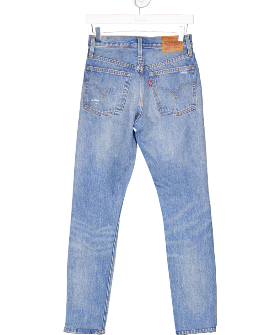 levis Blue 501 Original Skinny Distressed Jean UK XS