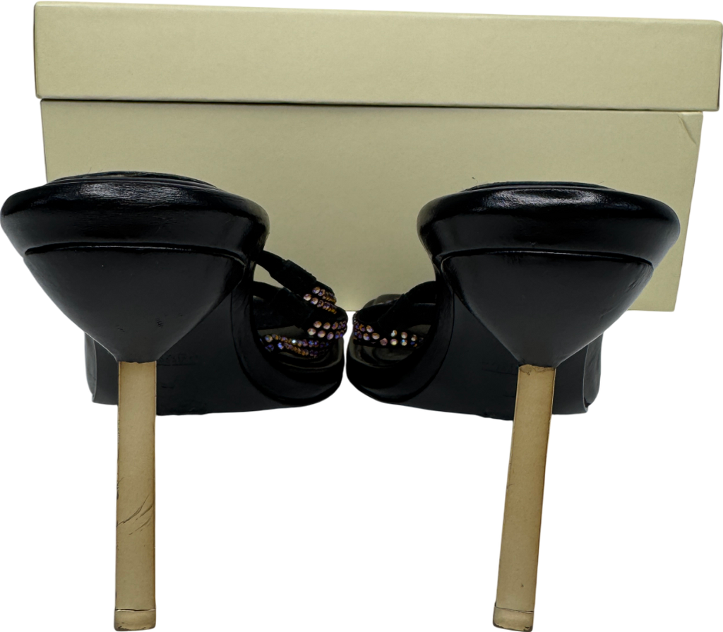 Lamara Conduit St - Black Embellished Heeled Sandals UK 6 EU 39 👠