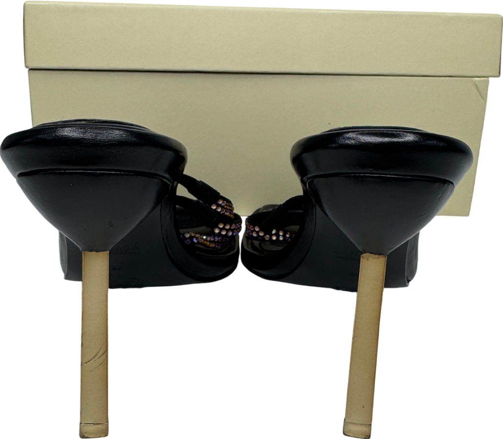 Lamara Conduit St - Black Embellished Heeled Sandals UK 6 EU 39 👠