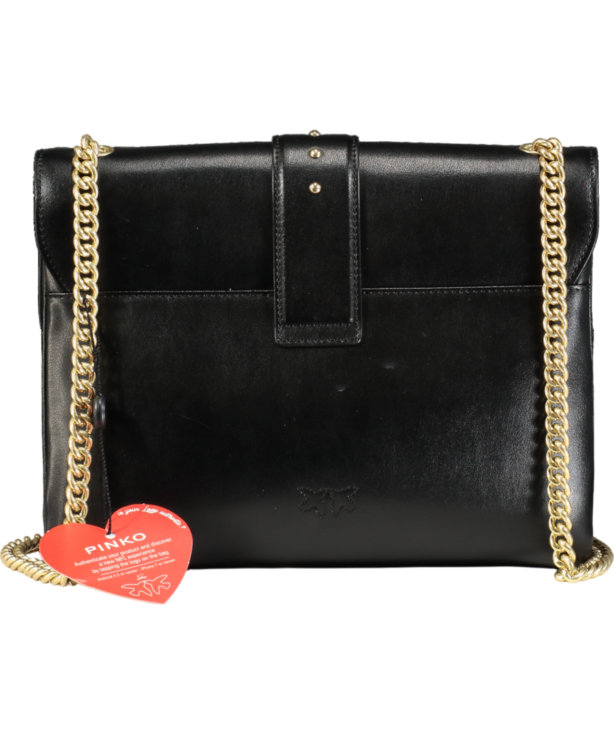 Pinko Black Leather Classic Love Bag
