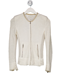 IRO White Amiya Zip Up Jacket UK 8