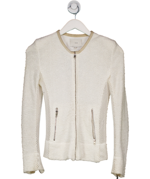IRO White Amiya Zip Up Jacket UK 8