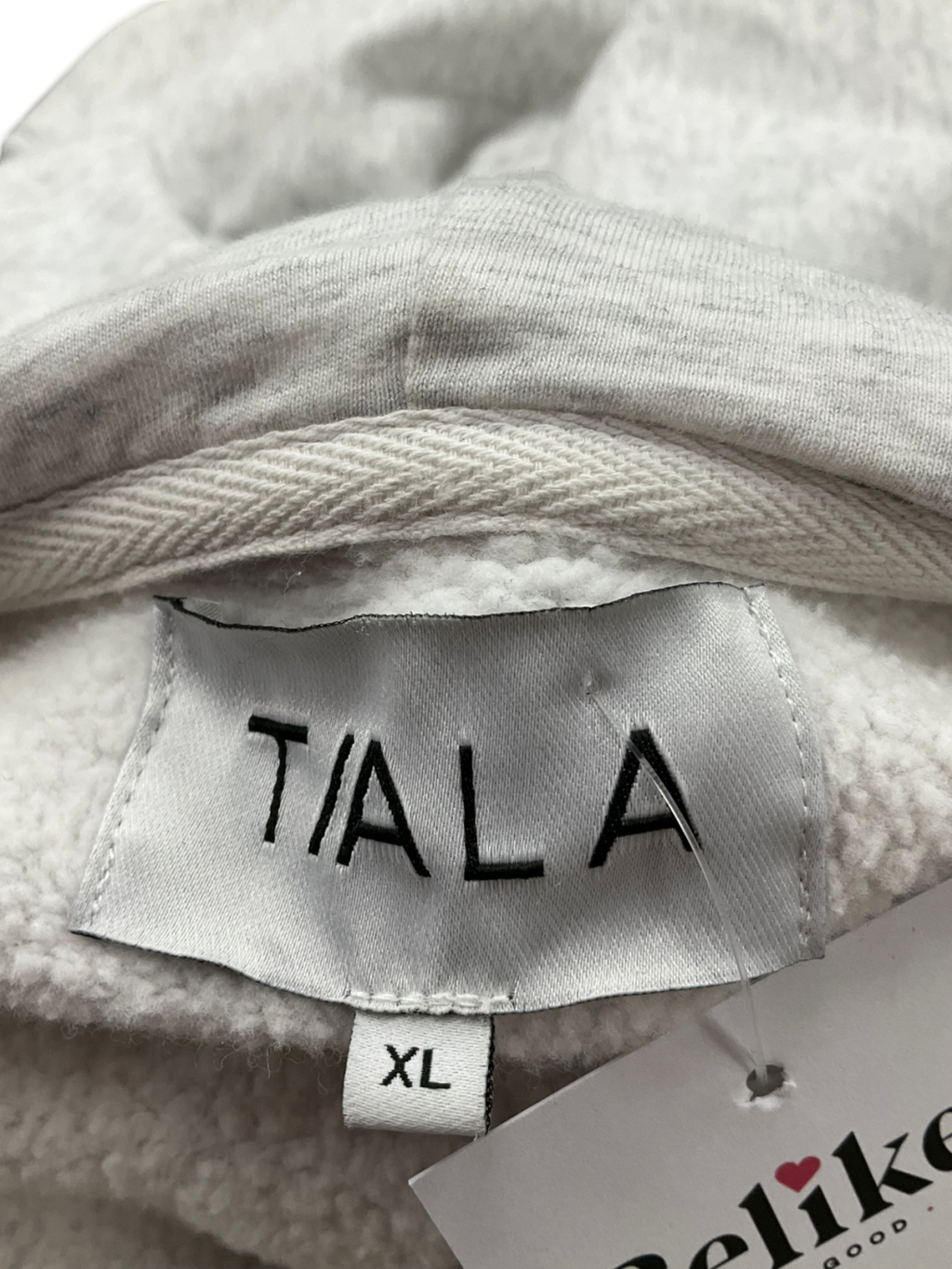 T/ALA Grey Cropped Zip Through Hoodie UK XL