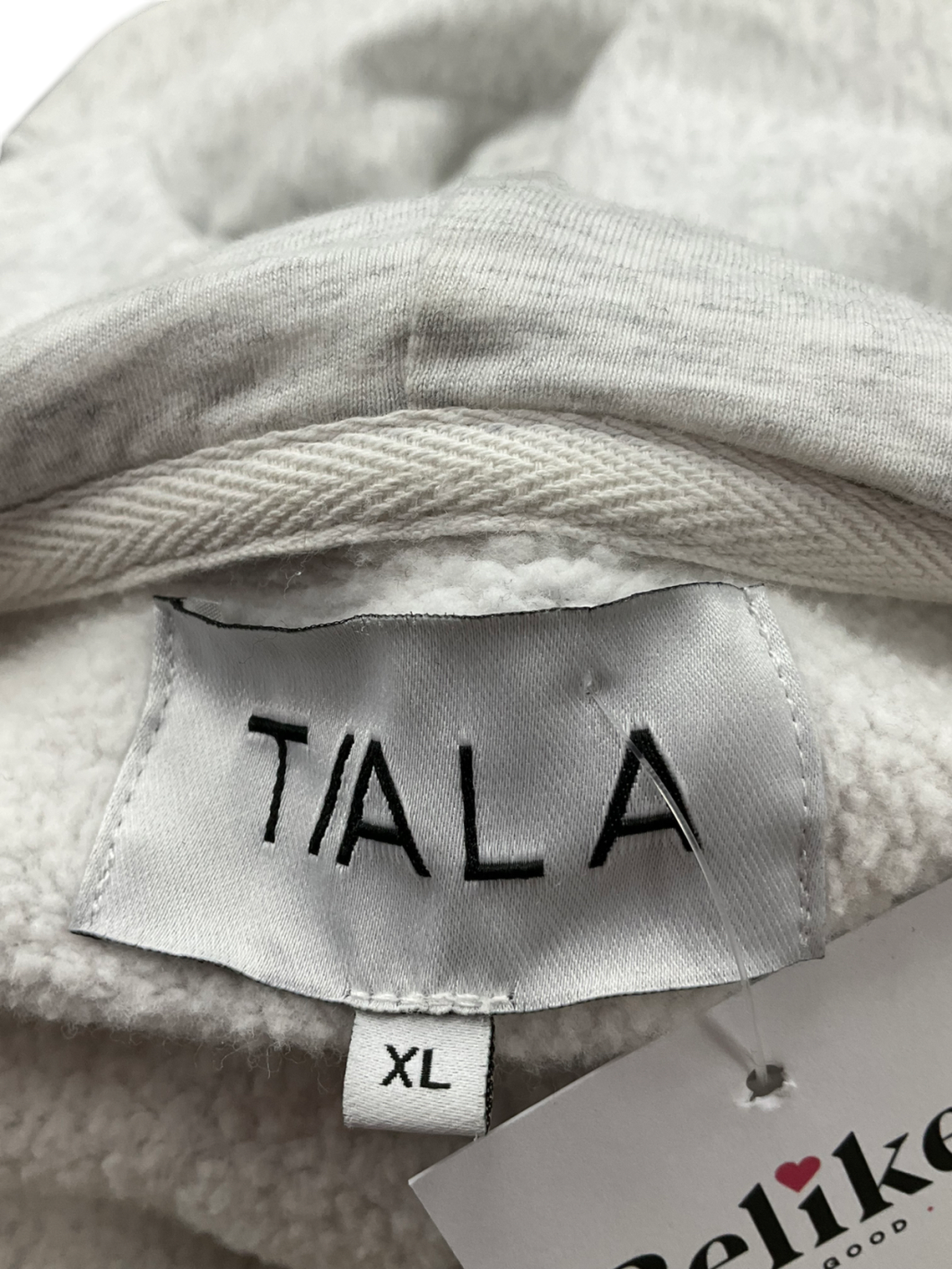 T/ALA Grey Cropped Zip Through Hoodie UK XL