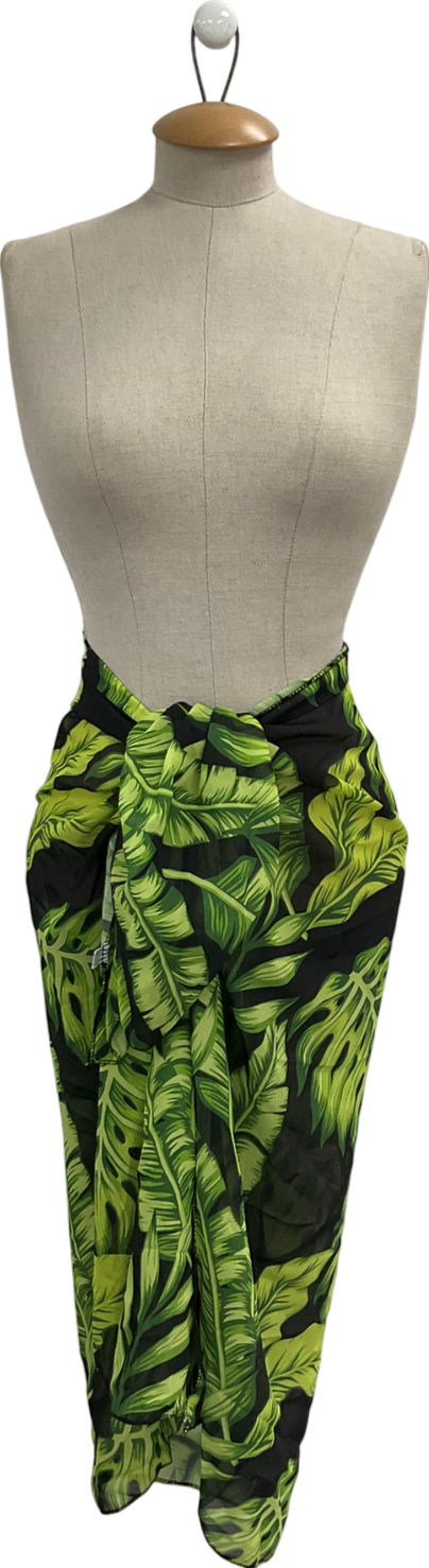 Green Palm Print Sarong One Size