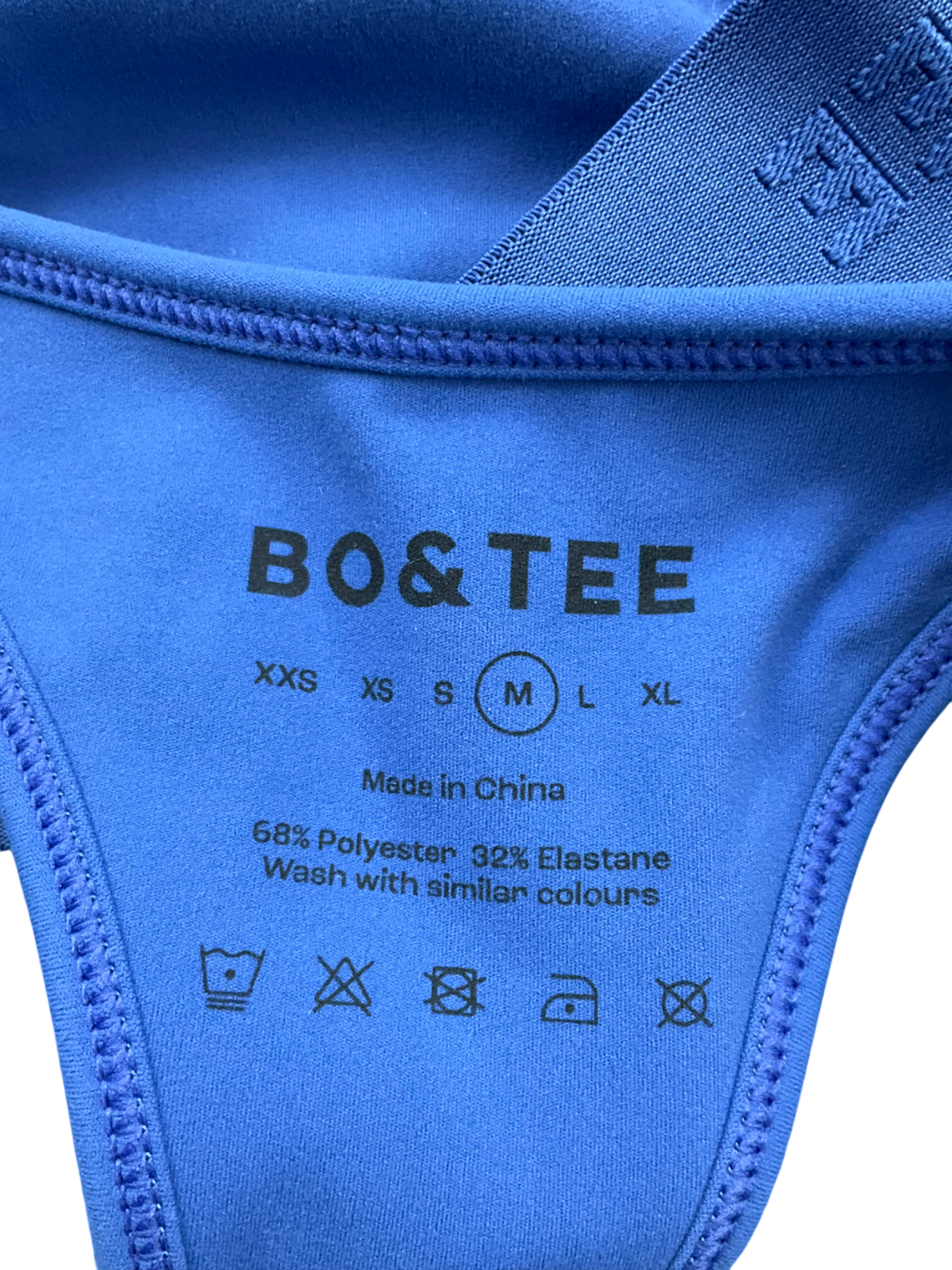 bo & tee Blue Soft Active Mini Shorts & Soft Active Sports Bra UK M