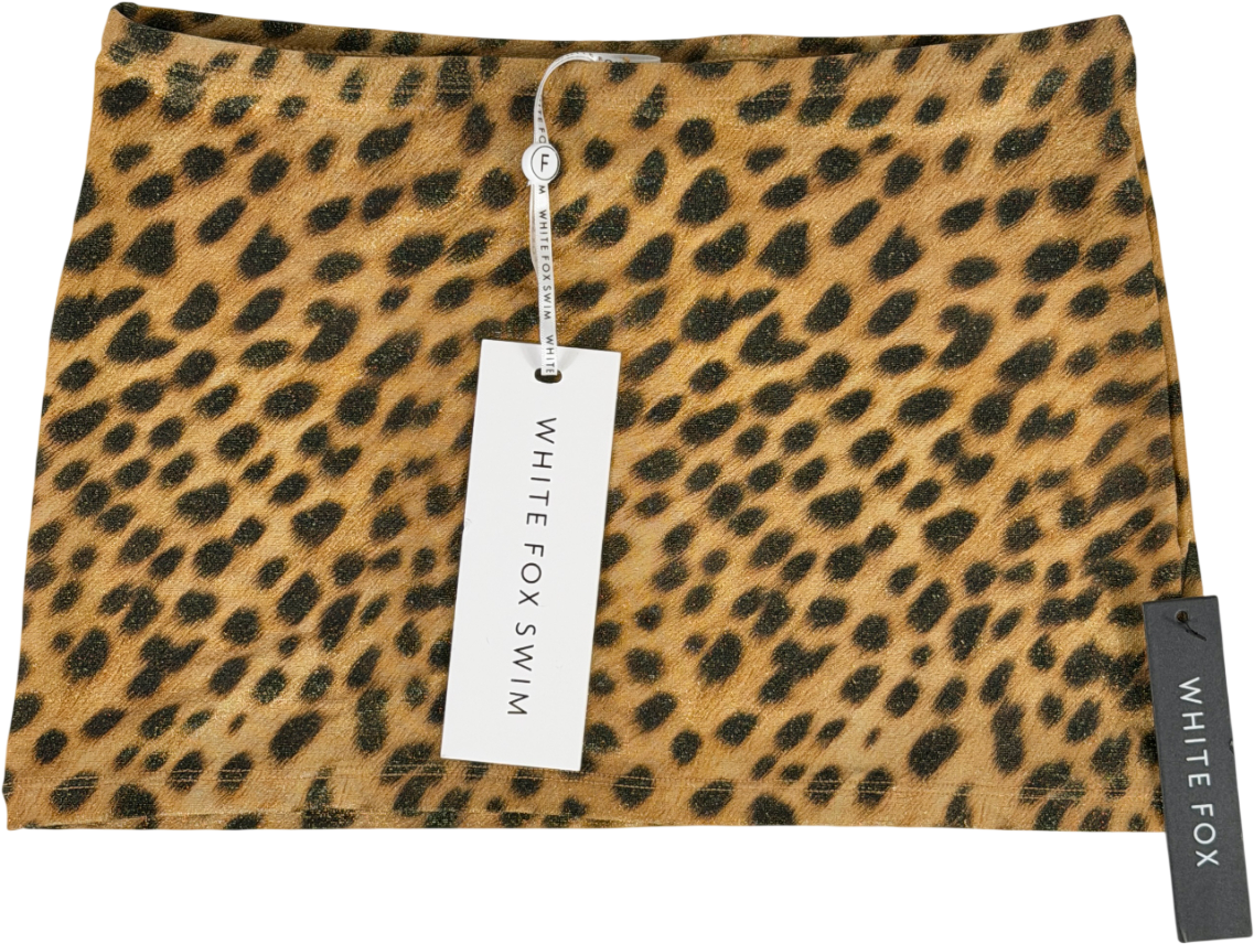 White Fox Brown Daylight Safari Mini Skirt UK XS
