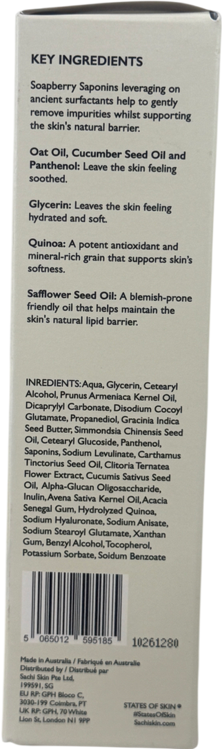 Sachi Saponins Cream Cleanser 120ml