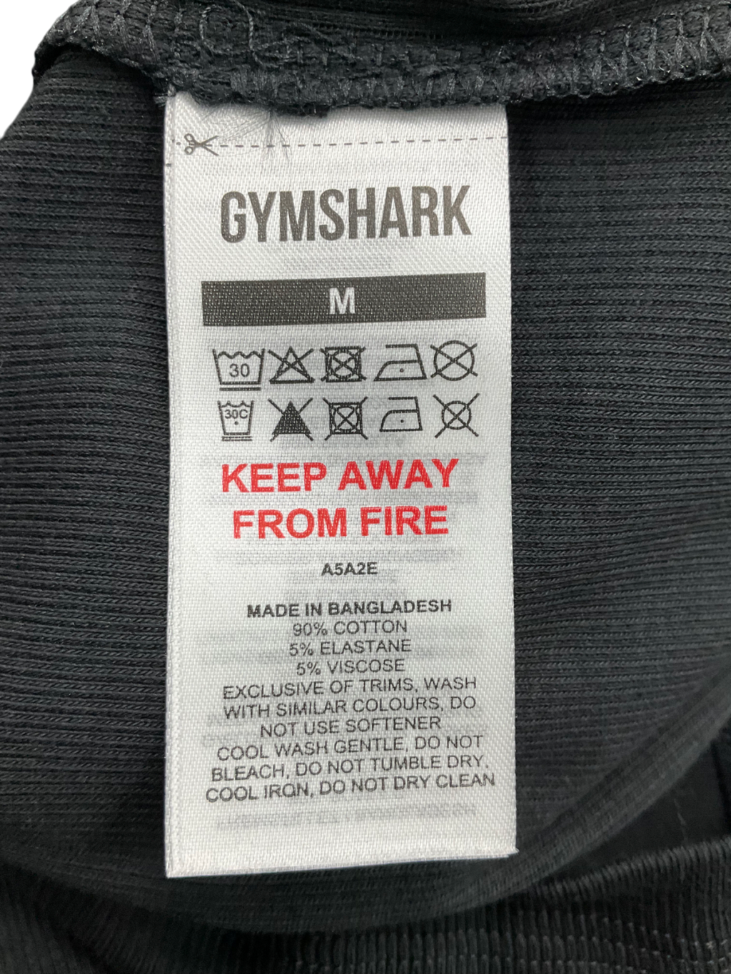 gymshark Black Ribbed Tank Top UK M