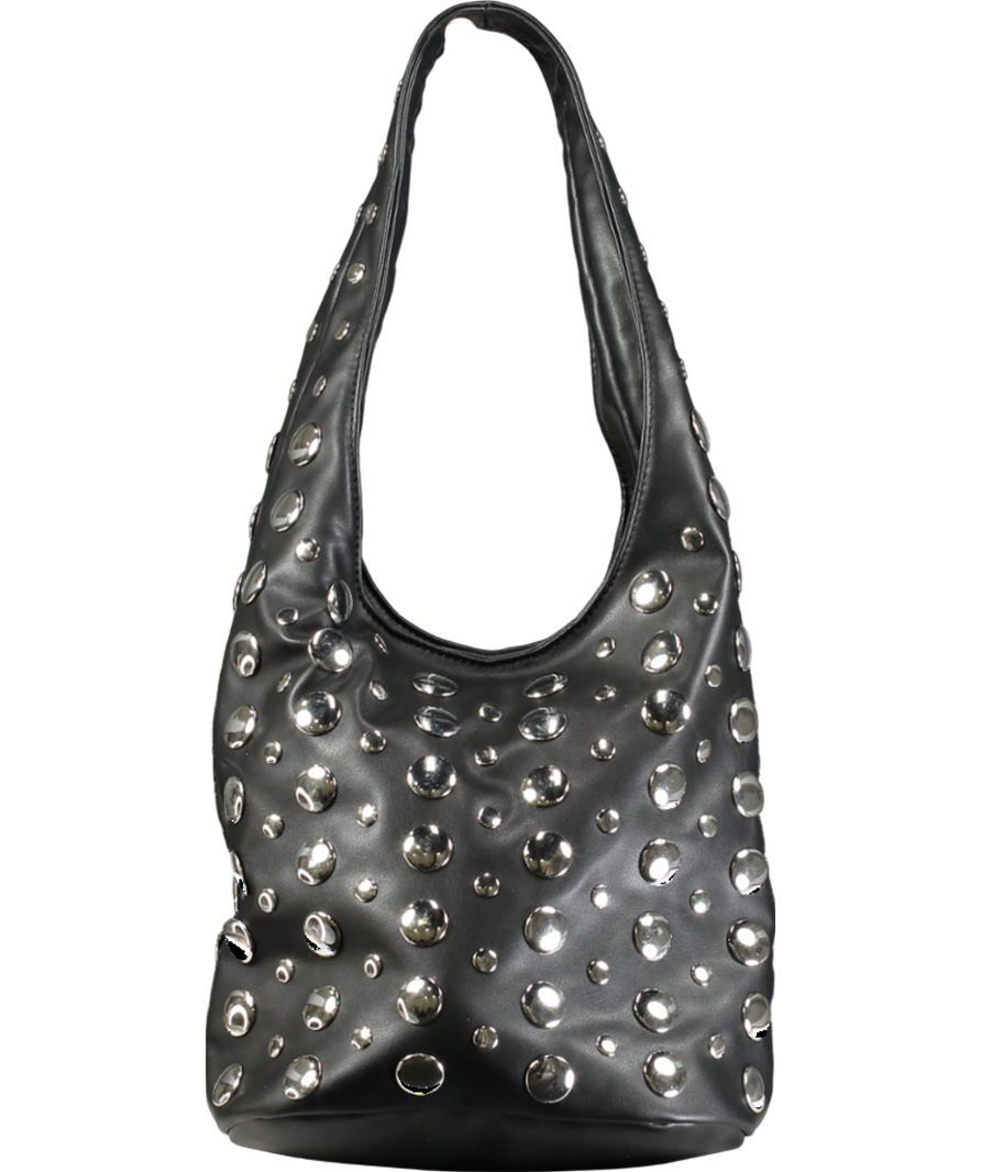 lefties Black Studded Bucket Bag One Size