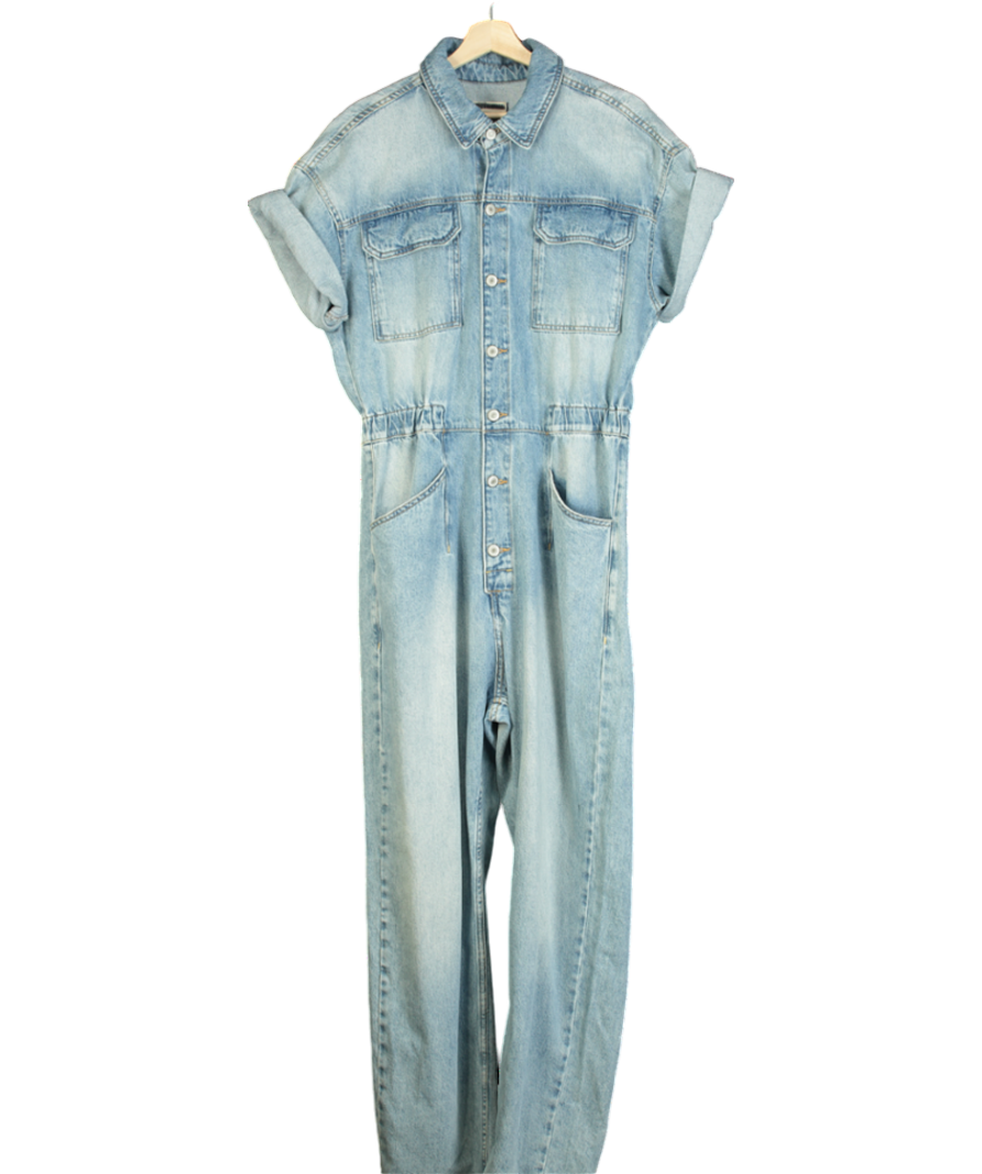 Free People Blue Marci Denim Jumpsuit UK L