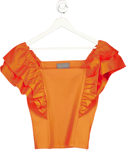 Sunday in Brooklyn Orange Sunday In Brooklyn Ruffle Sleeve Top UK S