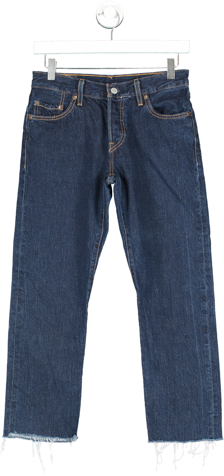 levi's 501 Indigo Blue Raw Hem Jeans L32 W25
