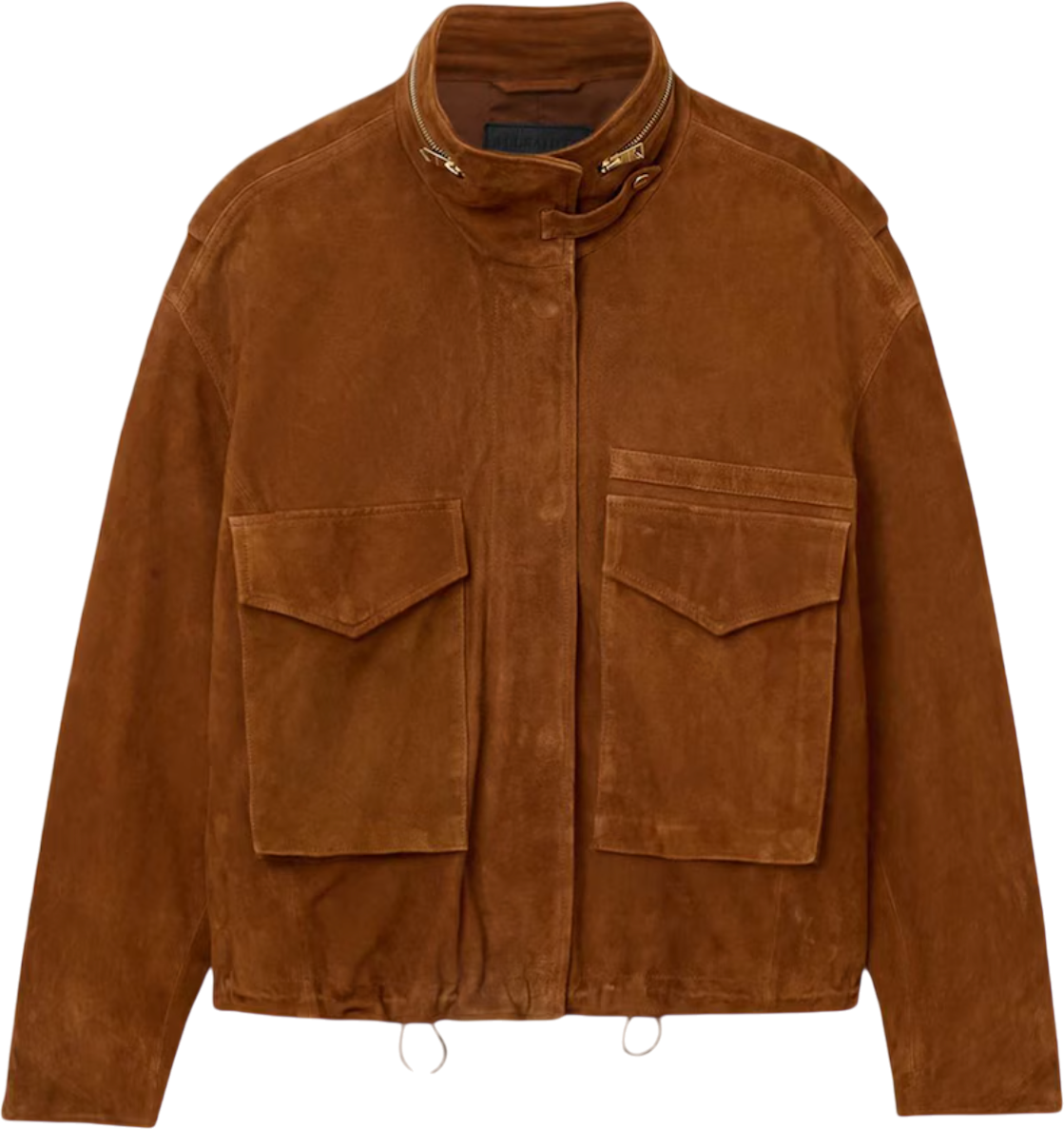 AllSaints Tan Brown Suede Clay Bomber Jacket UK M