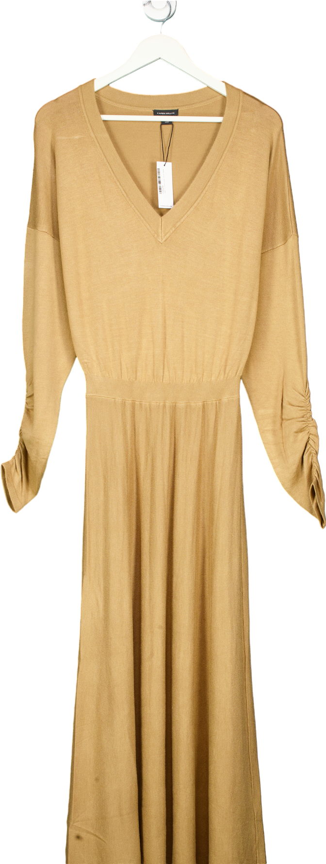 Karen Millen Camel V-Neck Midi Dress M