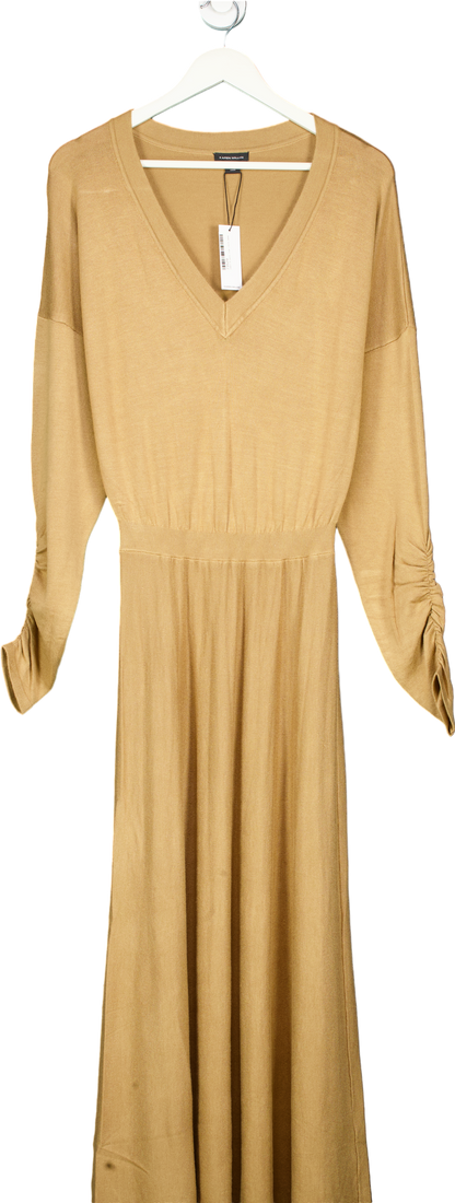 Karen Millen Camel V-Neck Midi Dress M