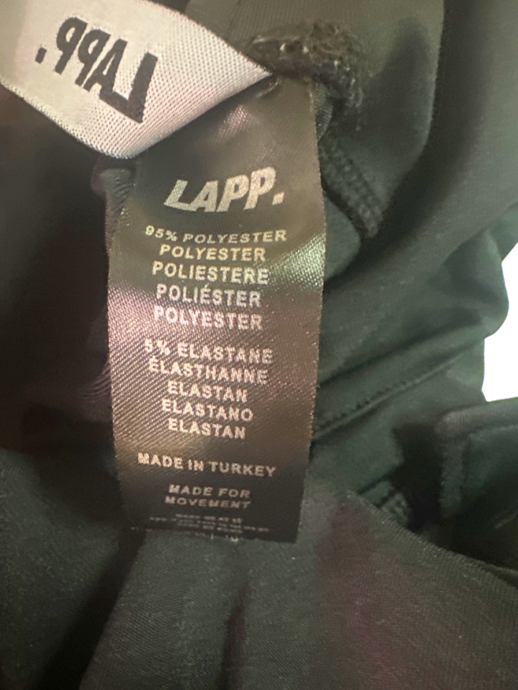 LAPP. Black Athletic Leggings UK S