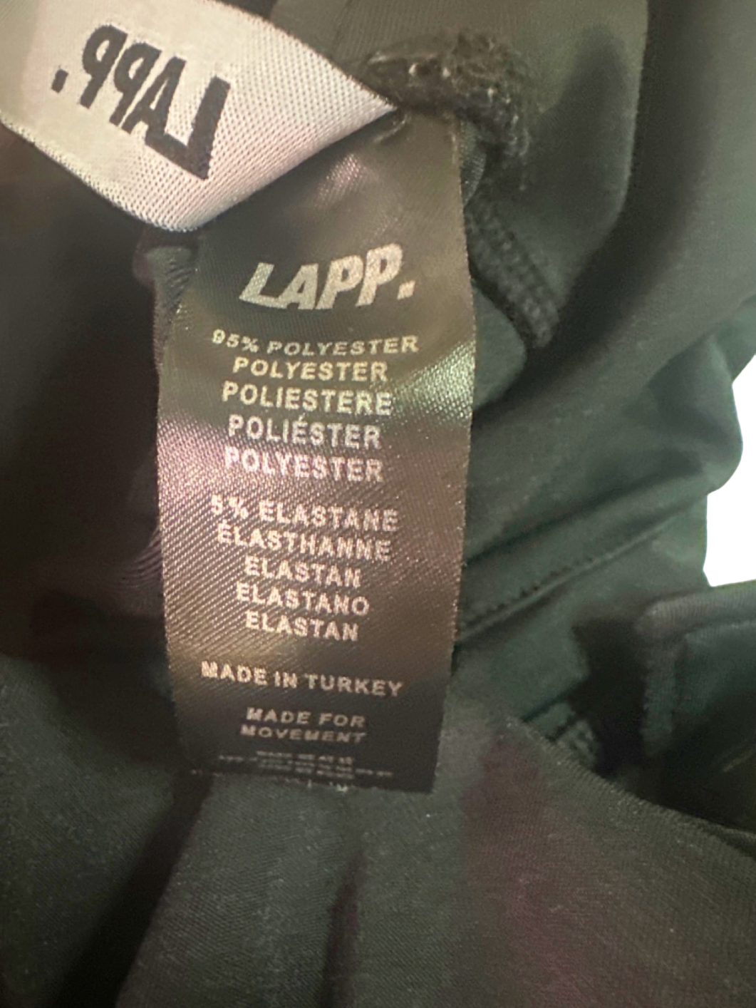 LAPP. Black Athletic Leggings UK S