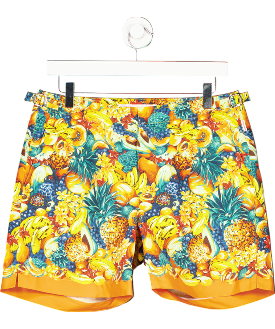 Orlebar Brown Mid-length Tropical Swim Shorts In Orange W31