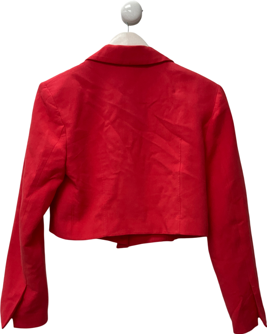 ZARA Red Linen Blend Blazer UK M