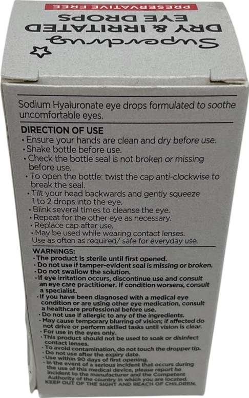 Superdrug Dry & Irritated Eye Drops 10 ml