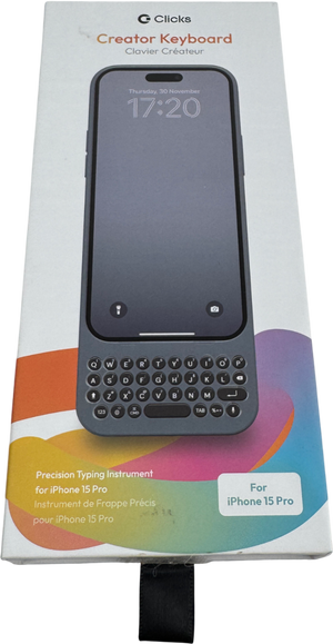 CLICKS Grey Keyboard For Iphone 15 Pro One Size