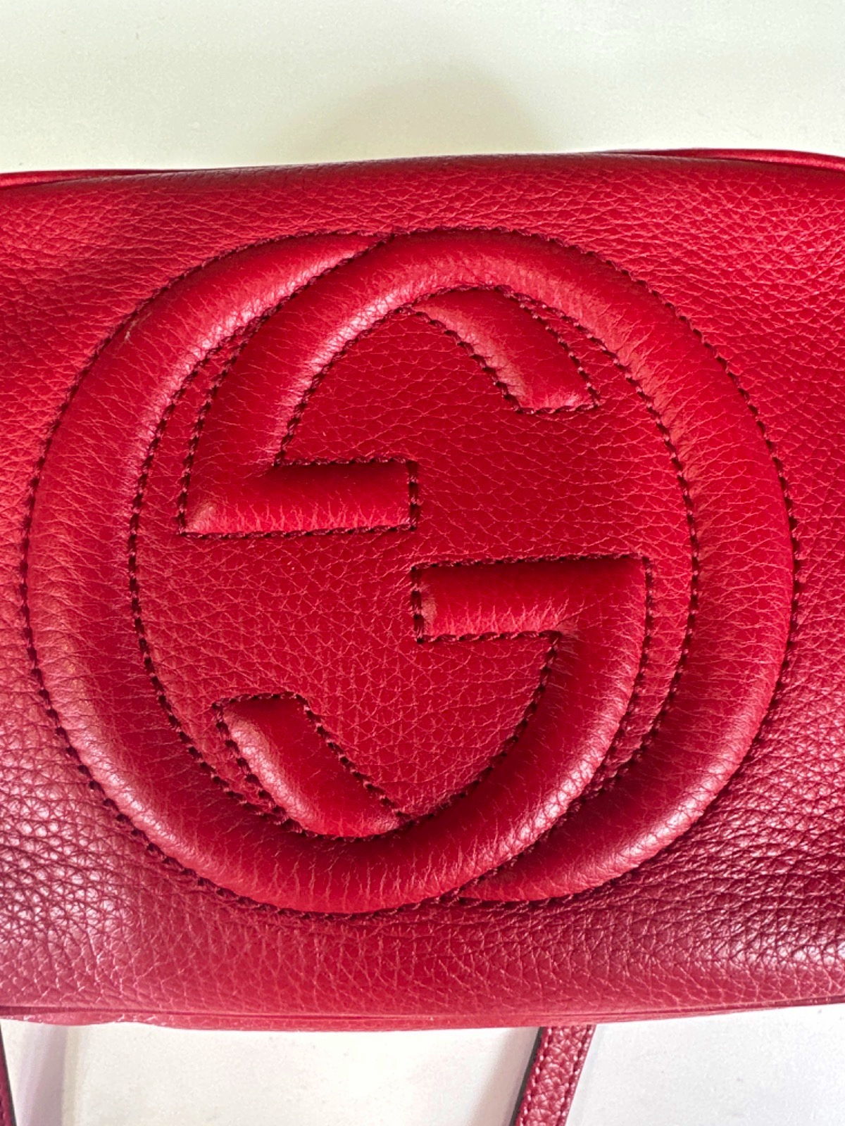 GUCCI Red Soho Disco Leather Bag One Size