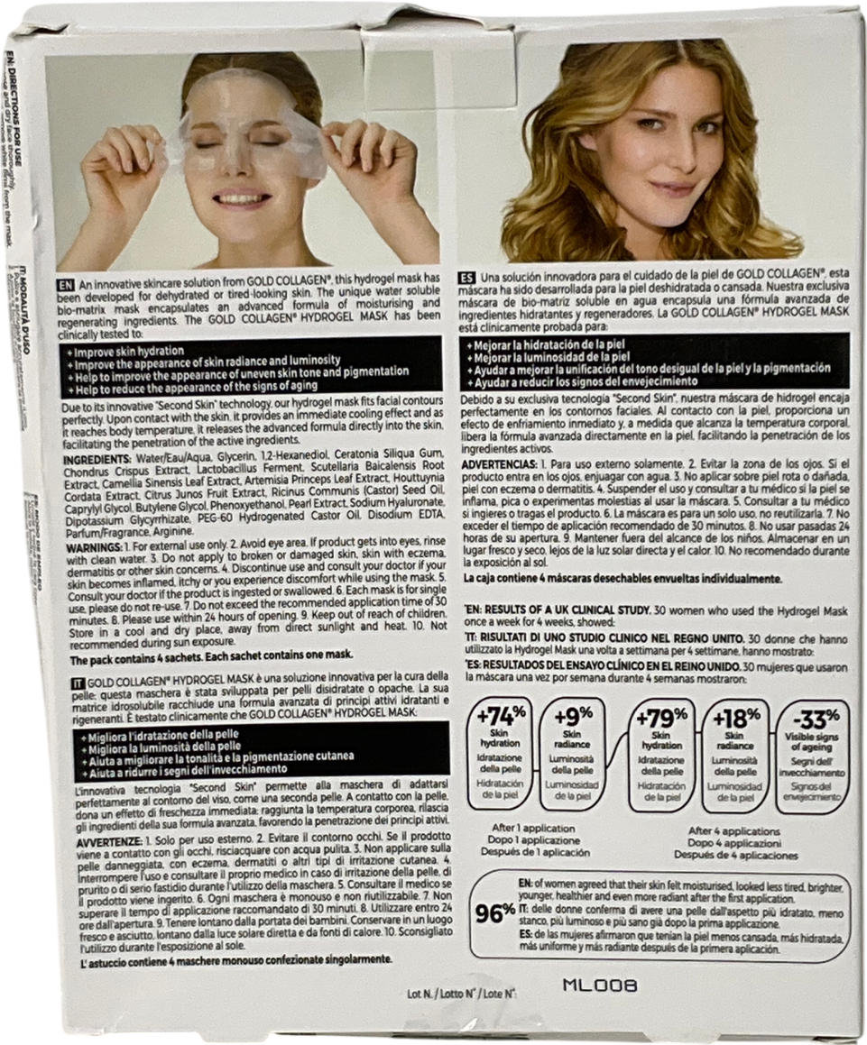 Gold Collagen Hydrogel Mask Set 4 Pack 30gx 4