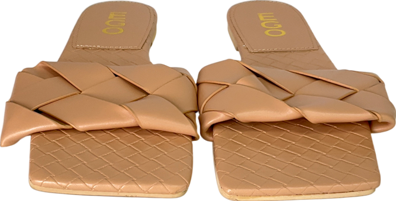 Ego Nude Woven Strap Detail Flat Slider Sandal UK 4 EU 37 👠
