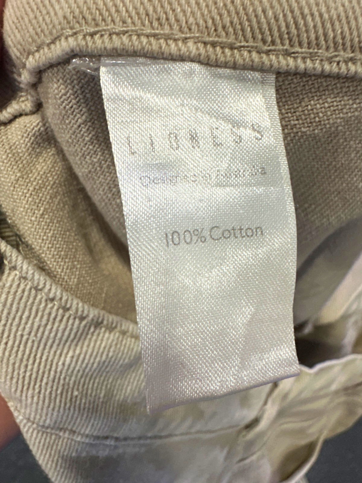 Lioness Beige Relaxed Fit Cargo Trousers M