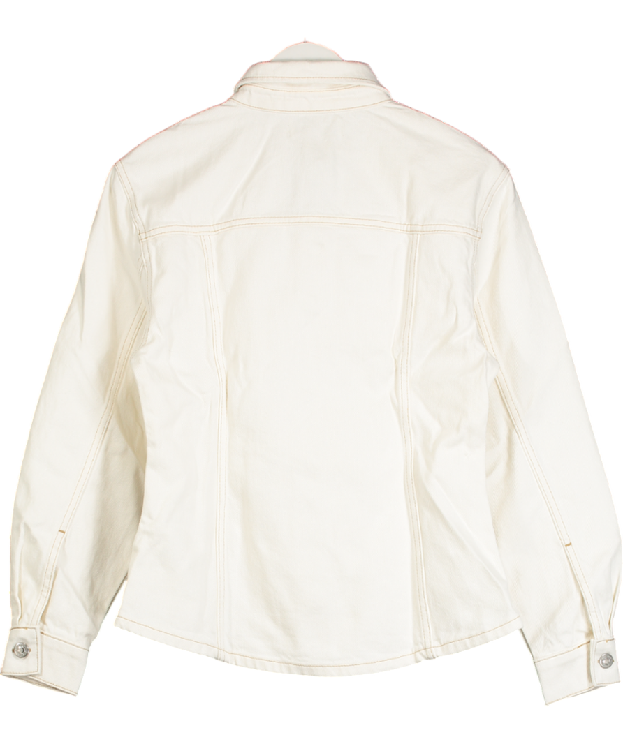 Topshop Cream Denim Cinch Shirt In Ecru UK 10