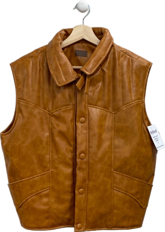 Mother Brown Faux Leather Vest M