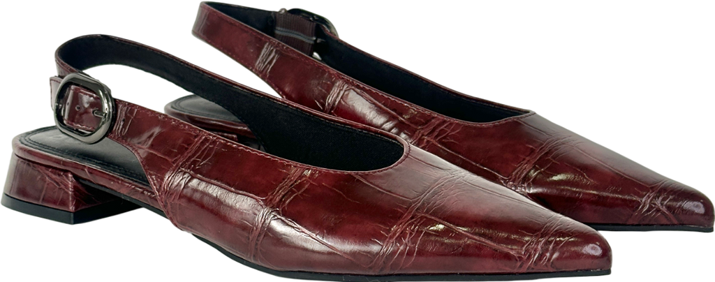 ASOS Leonora Slingback Ballet flat shoes In Burgundy UK 7 EU 40 👠