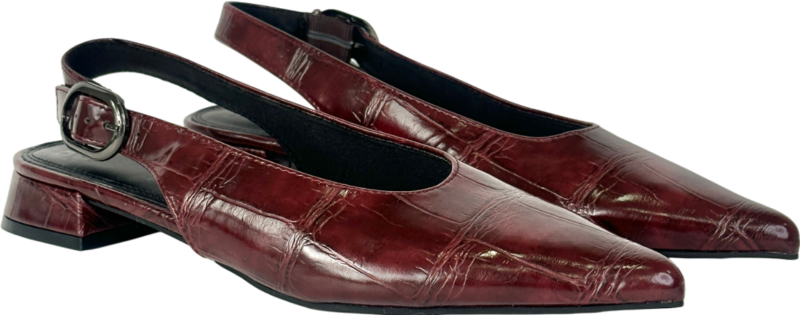 ASOS Leonora Slingback Ballet flat shoes In Burgundy UK 7 EU 40 👠