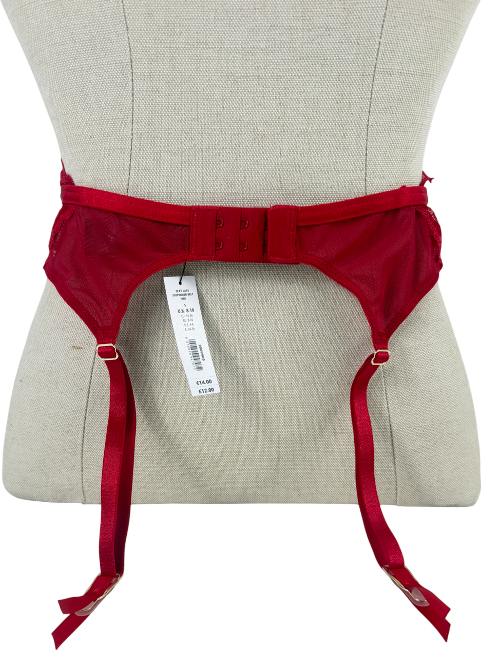 Ann Summers Red Sexy Lace Suspender Belt UK S