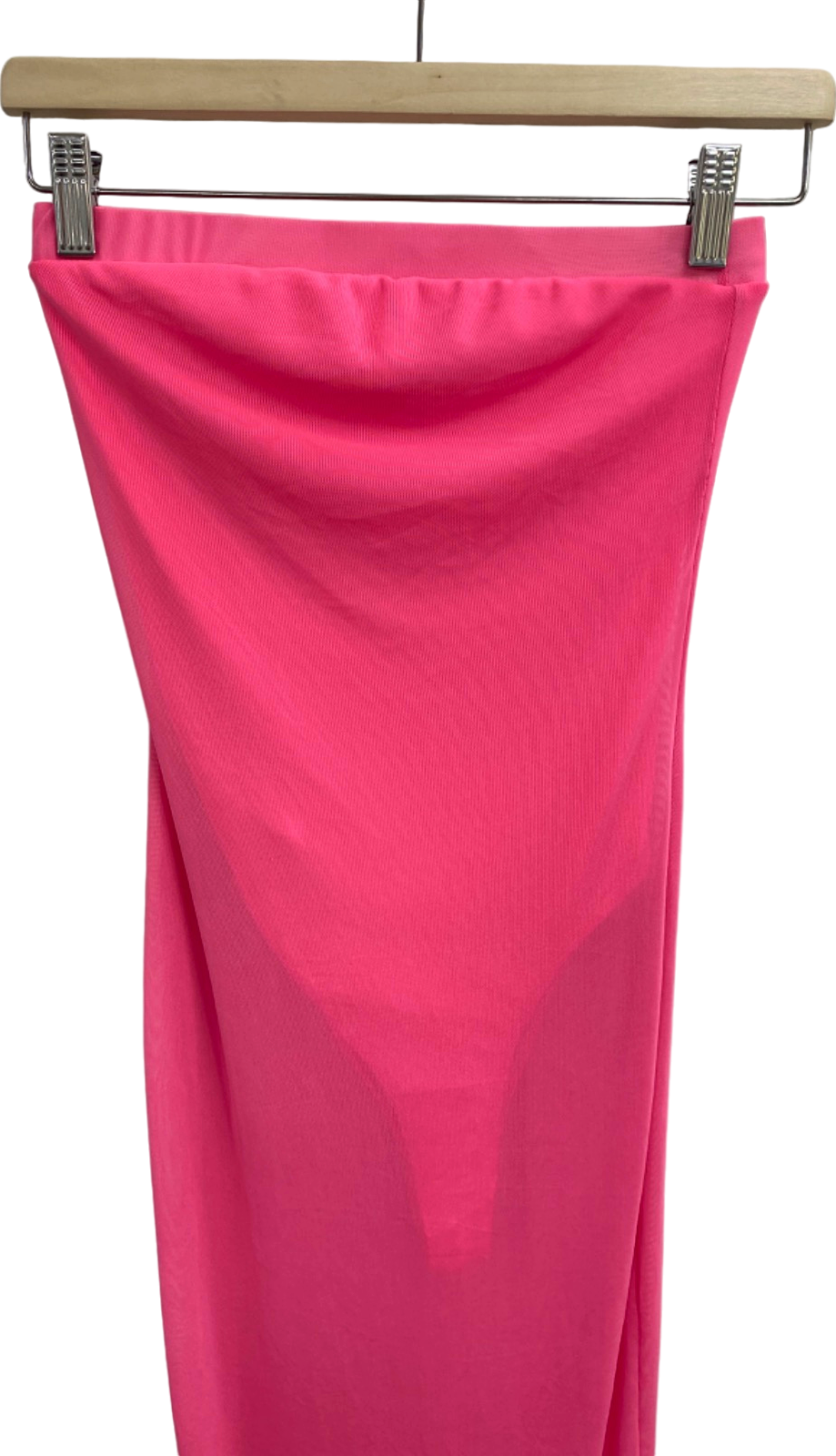 Fashion Nova Pink Bandeau Dress with Built-in Bodysuit UK S