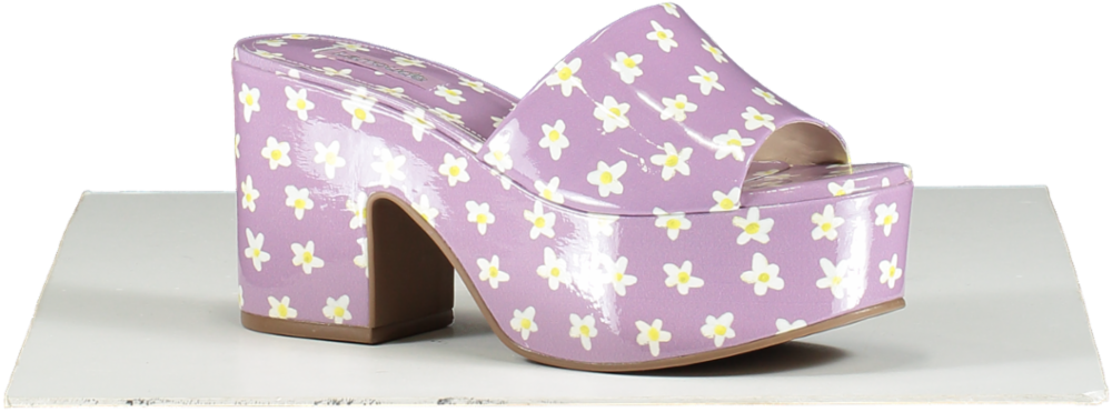 Larroude Purple Miso Floral Patent Mule UK 3.5 👠