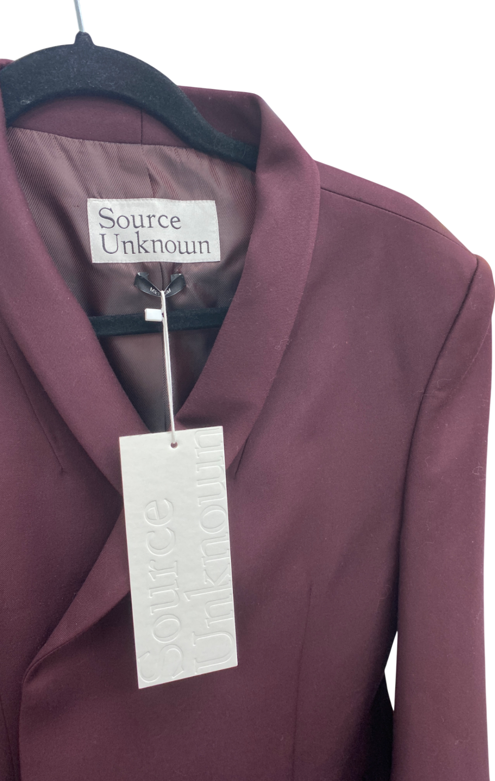 Source Unknown Red Corrin Wrap Blazer UK M