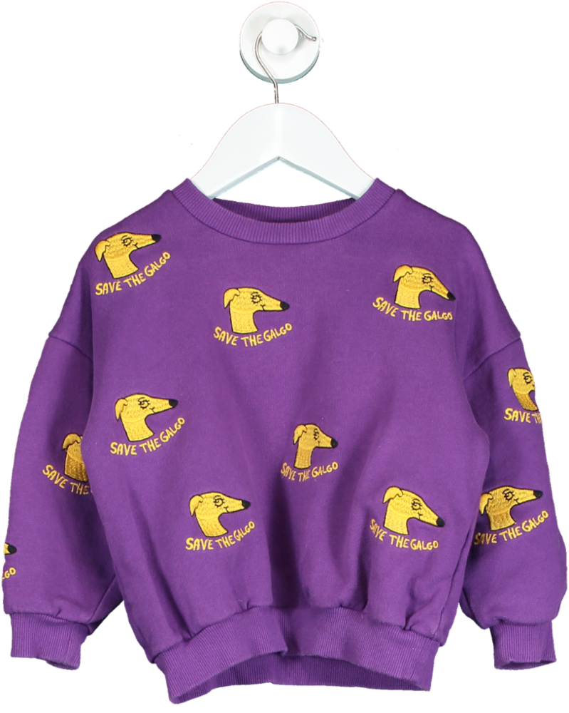 Mini Rodini Purple 'Save the Galgo' Sweatshirt UK 4-5 yrs