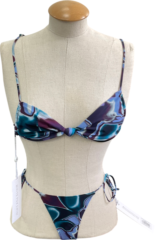 White Fox Blue Sandy Shore Bikini Set UK XS